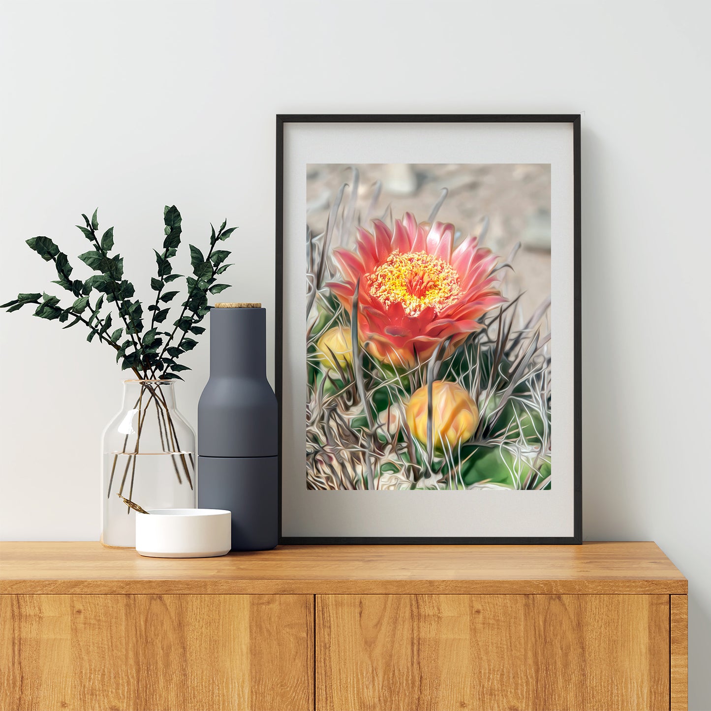 Desert Botanical Flower Art Print with Arizona Cactus Blossom