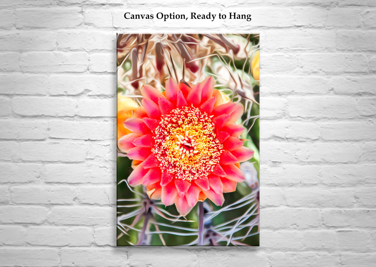 Botanical Art Print with Arizona Desert Wildflower | Barrel Cactus