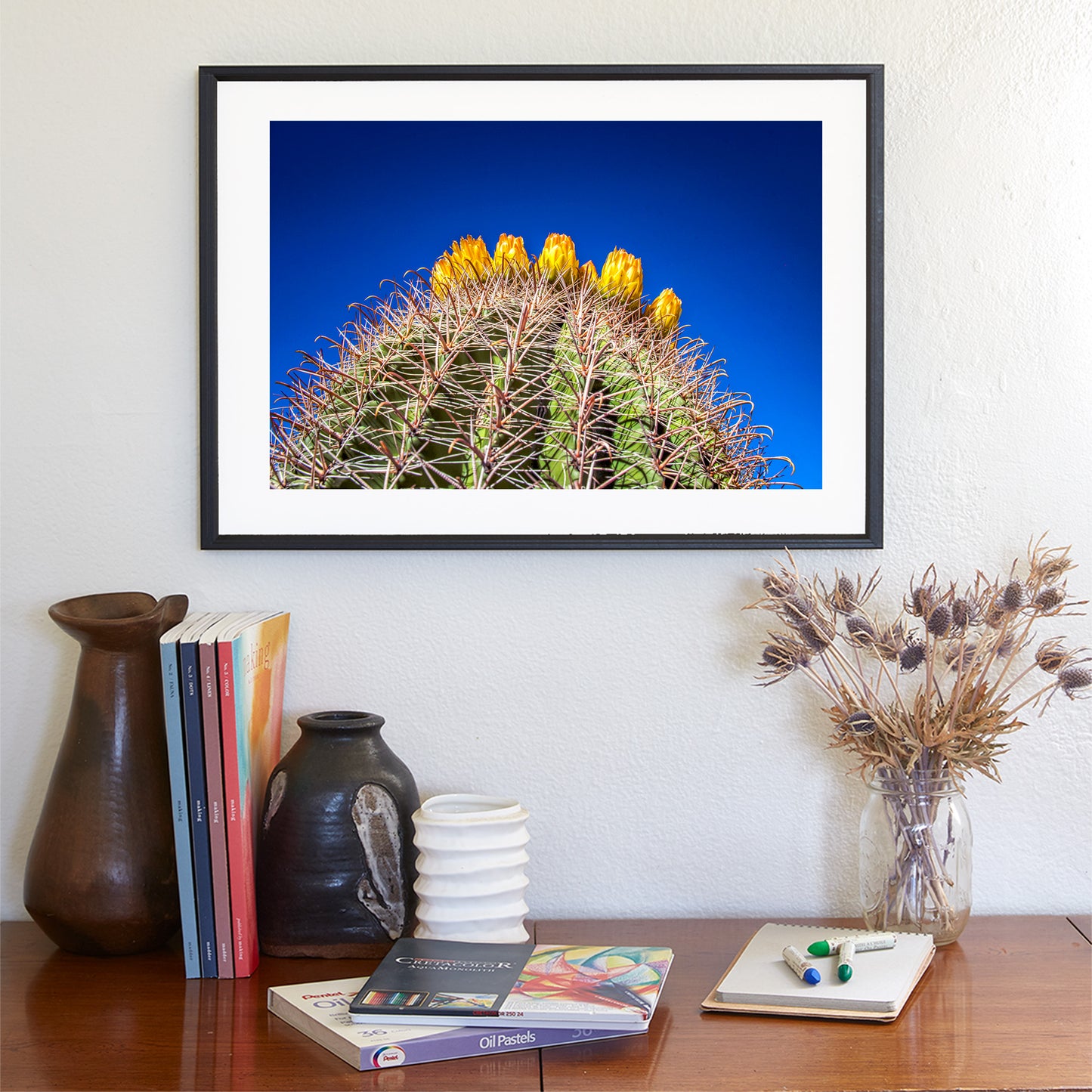 Cactus Flowers in Arizona Desert as Bold Desert Wall Decor