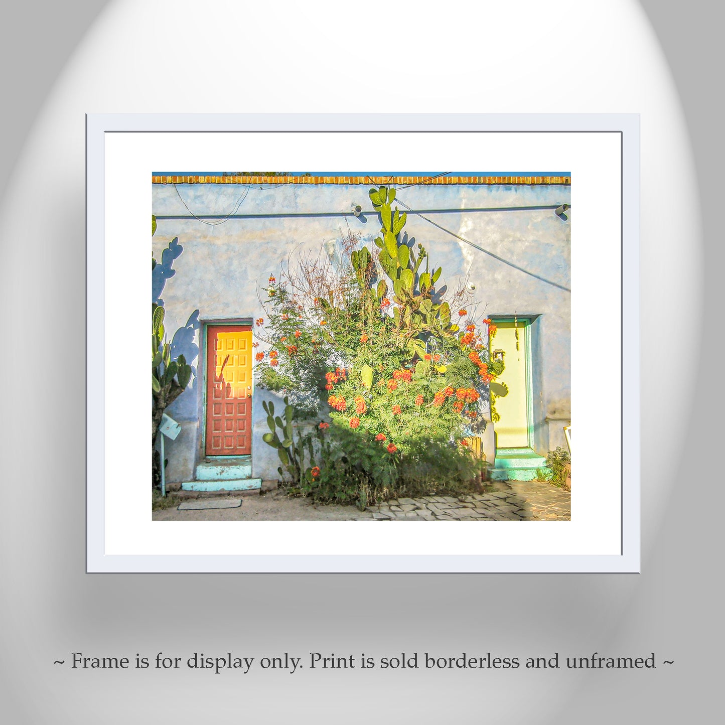 Old Tucson Adobe Architecture Art Print – Southwestern Style Wall Décor | Vintage Arizona Urban Home Décor Gift with Desert Wildflowers
