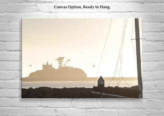Battery Point Lighthouse Crescent City California Photo Art with Ocean Sunset