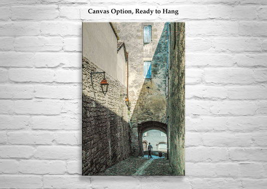 Bazas France Village Alleyway Print | French Street Wall Decor