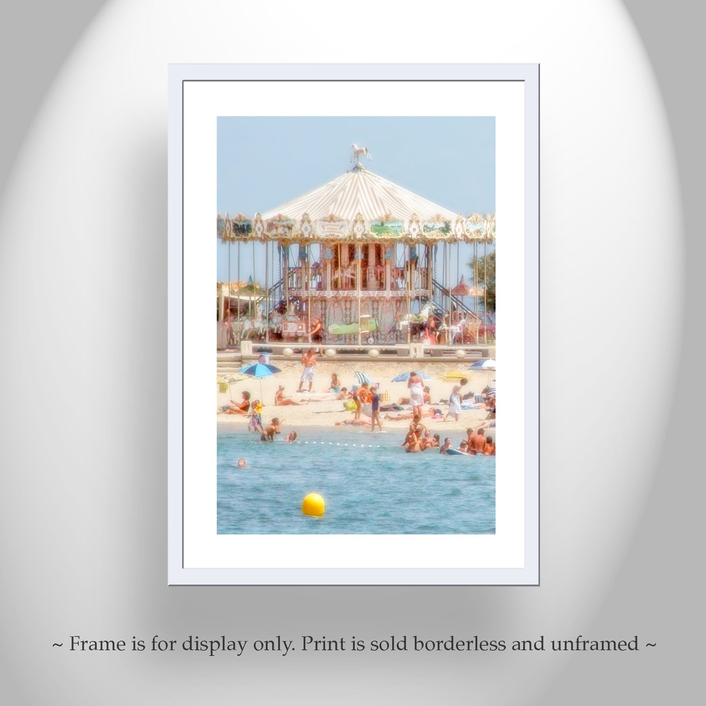 Lacanau France Beach Carousel Picture in Pastel | Vertical Ocean Wall Art from French Coast | Home Decor Gift