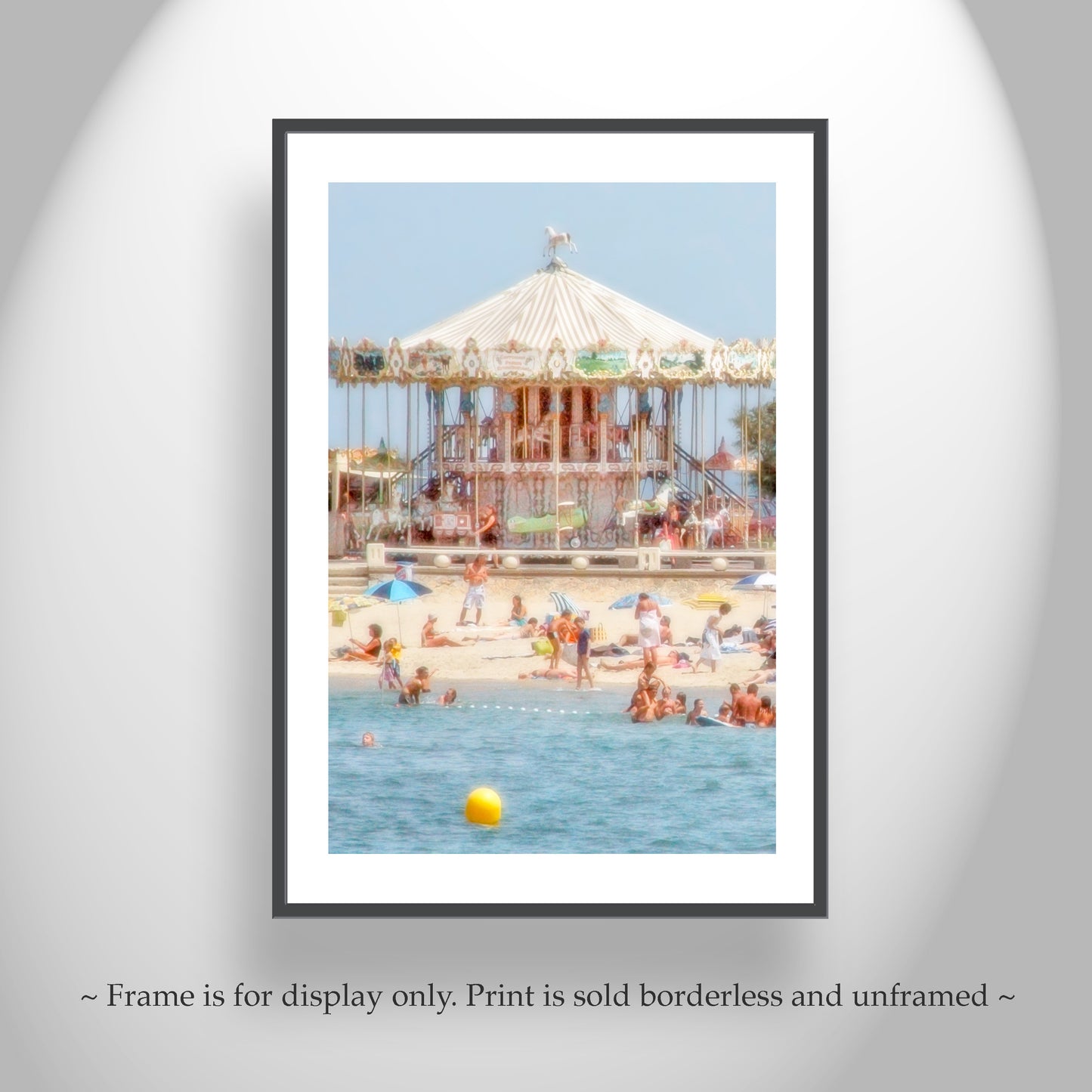 Lacanau France Beach Carousel Picture in Pastel | Vertical Ocean Wall Art from French Coast | Home Decor Gift
