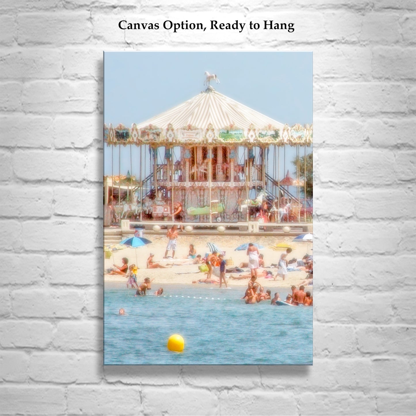Lacanau France Beach Carousel Picture in Pastel | Vertical Ocean Wall Art from French Coast | Home Decor Gift