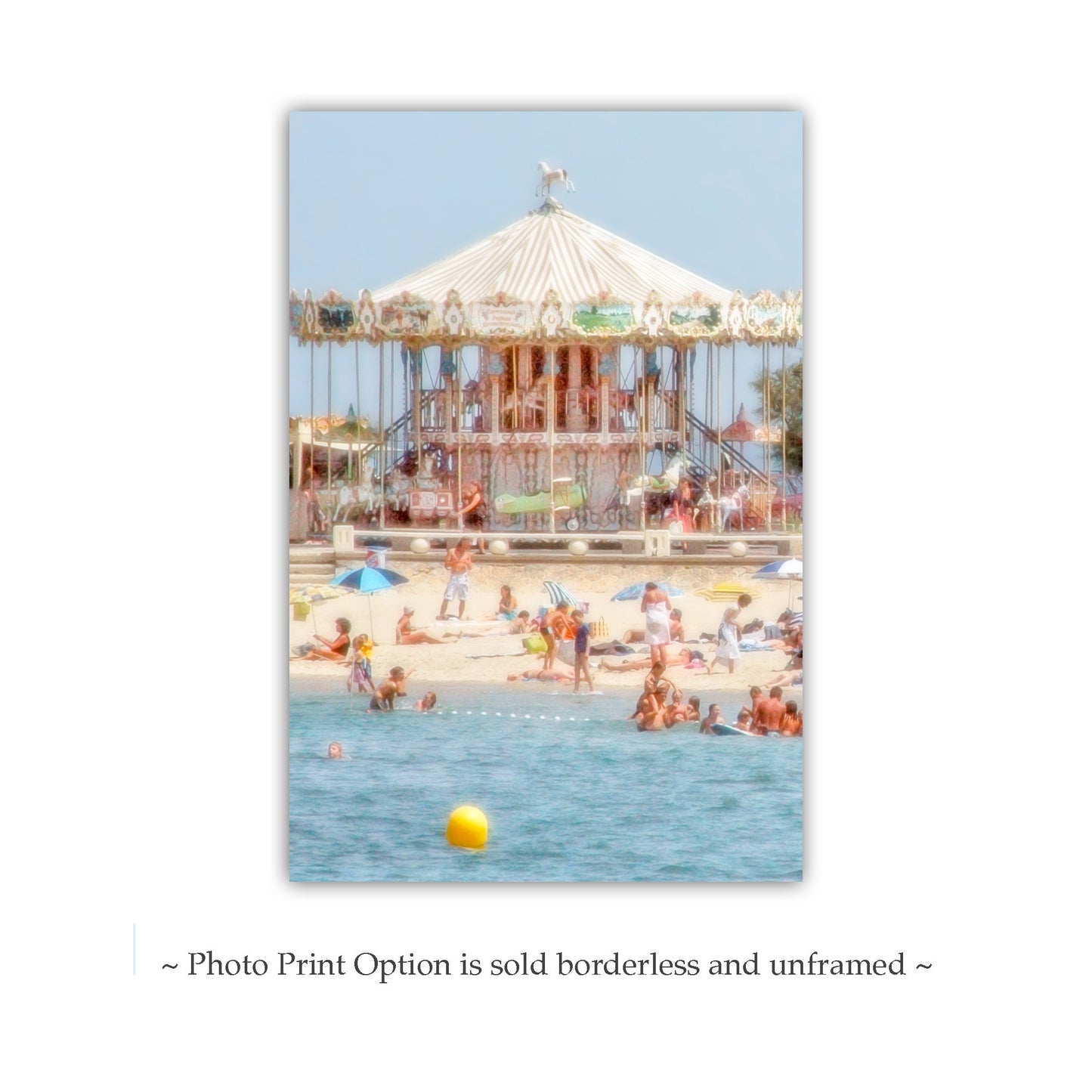 Lacanau France Beach Carousel Picture in Pastel | Vertical Ocean Wall Art from French Coast | Home Decor Gift