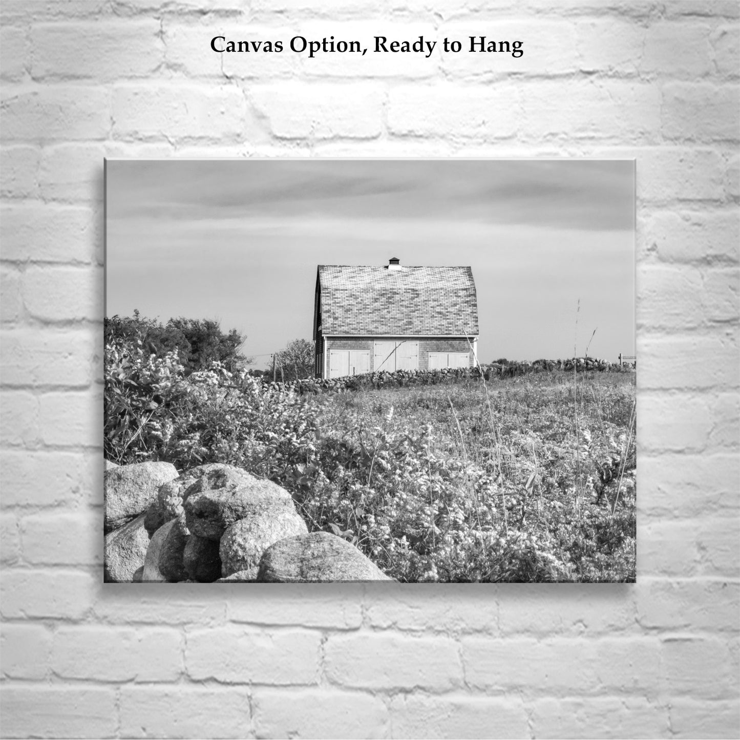 Block Island Rhode Island Black and White Barn Photograph | Farm Wall Decor for Home or Office