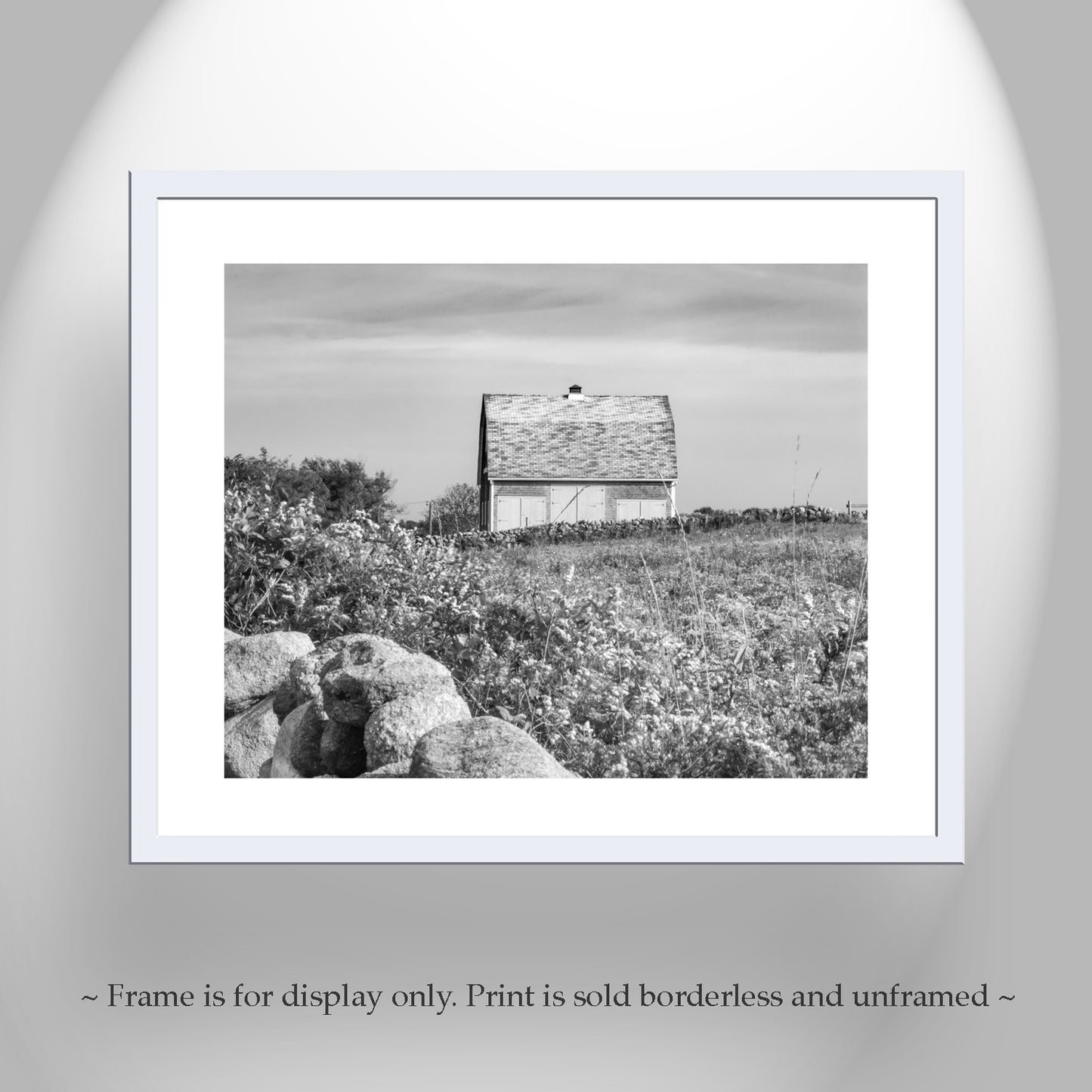 Block Island Rhode Island Black and White Barn Photograph | Farm Wall Decor for Home or Office