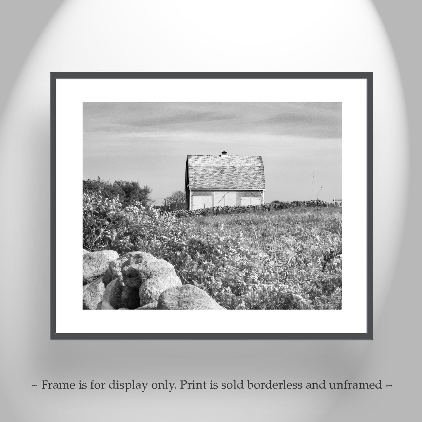 Block Island Rhode Island Black and White Barn Photograph | Farm Wall Decor for Home or Office
