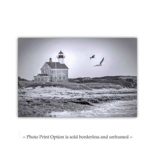 Block Island Lighthouse Beach Seascape - Rhode Island Coastal Wall Art