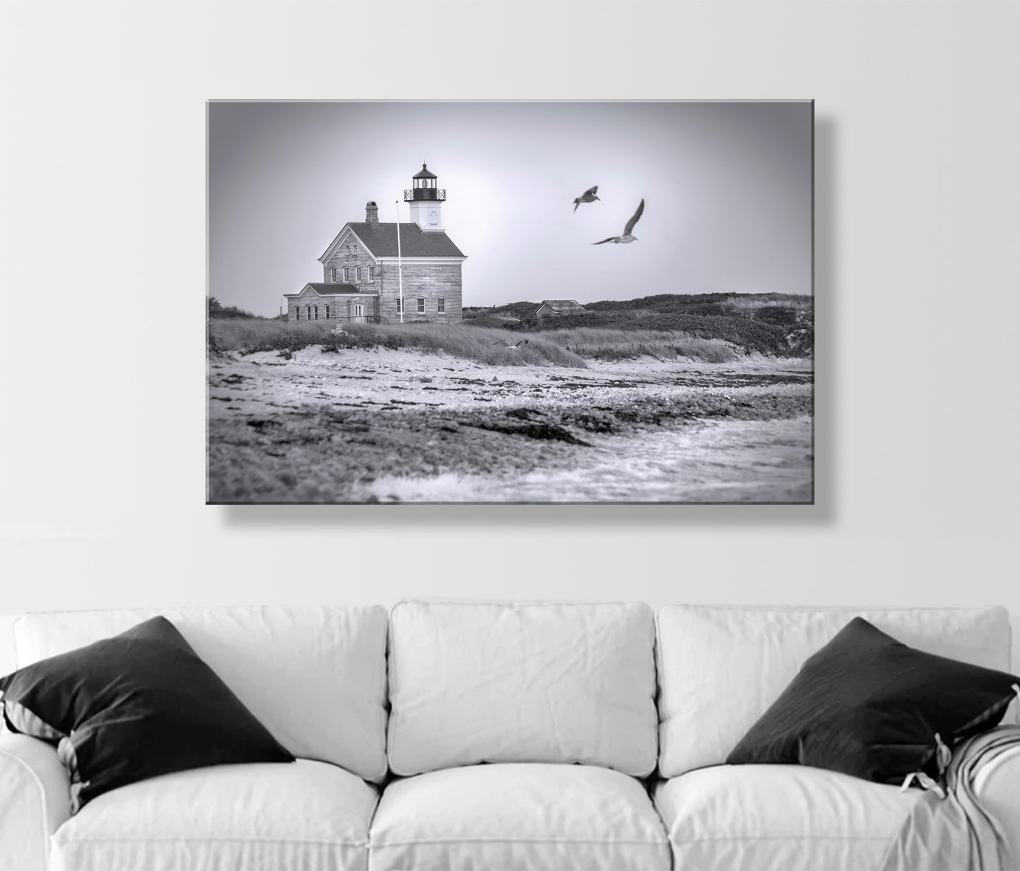 Block Island Photography | Rhode Island Lighthouse Beach Seascape as Wall Decor Gift