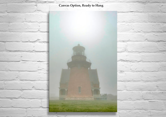 Block Island South East Lighthouse Art | Rhode Island Ocean Fog