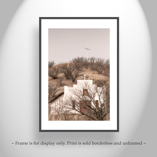 Lochiel Arizona Church Art Print - Border Town Sepia Landscape
