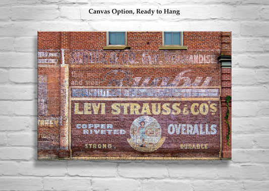 Vintage Levi Strauss Sign Jacksonville Oregon Brick Building