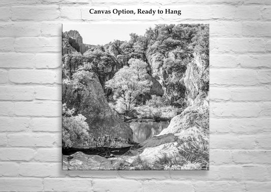 Mexico Border Canyon Arizona Art Print | Black and White Square Photograph
