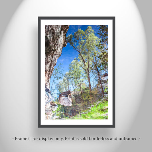 Arizona Canyon Creek Oasis Art Print | Abstract Water Reflection Photo