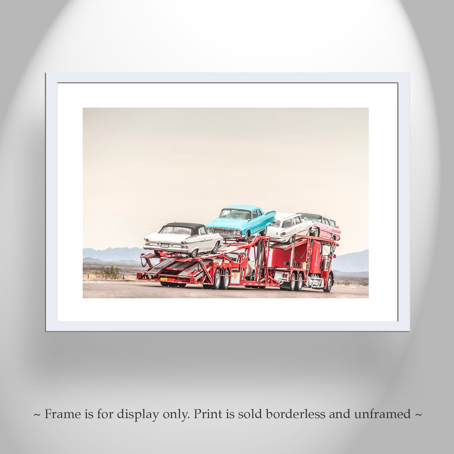Road Trip Car Photography Art Print with Mid Century Cars