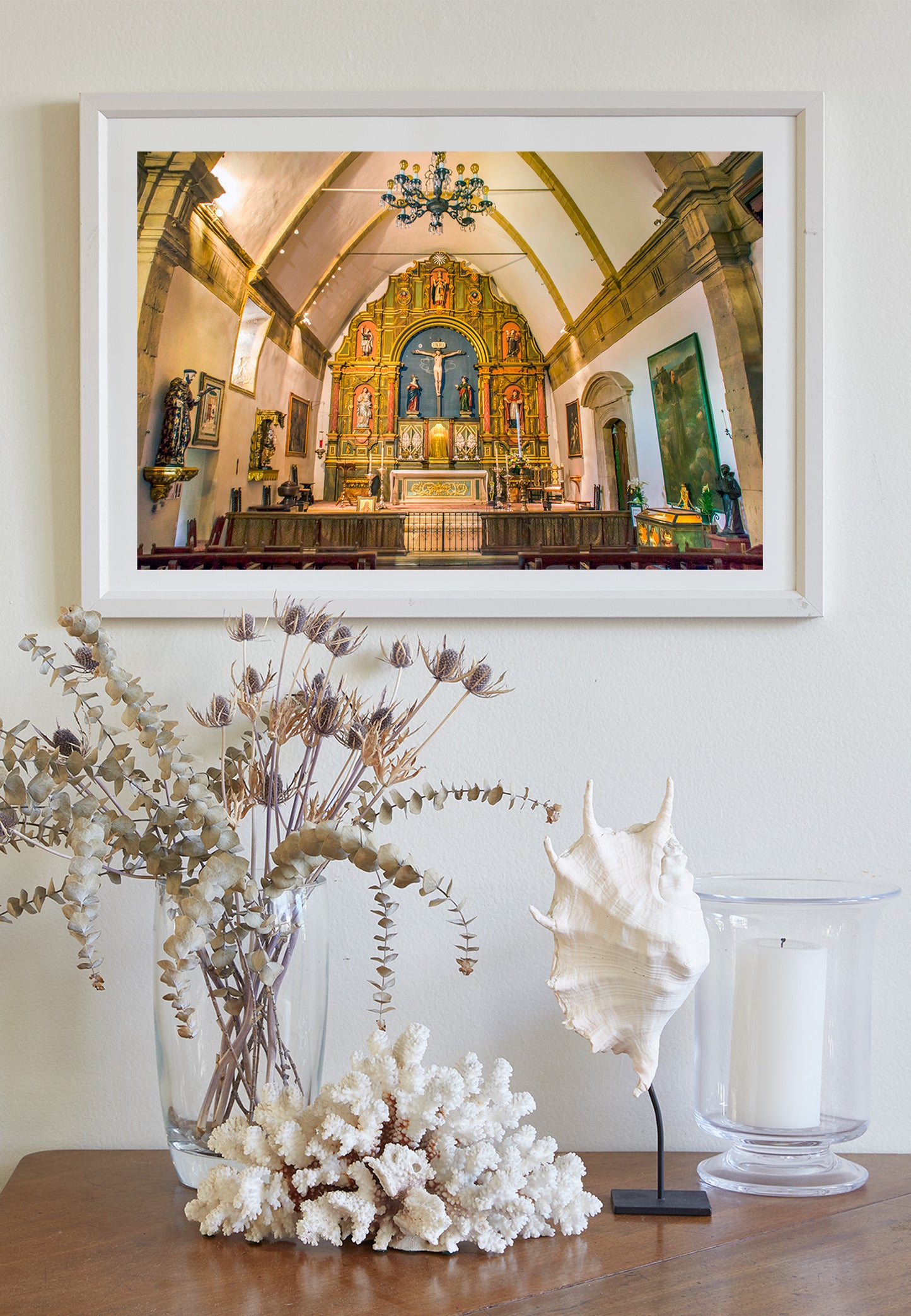 Carmel Mission Interior Photo – Vintage Church Architecture Art Print