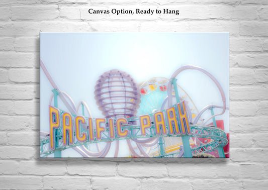 Santa Monica Pier Roller Coaster | Los Angeles California Travel Art Print