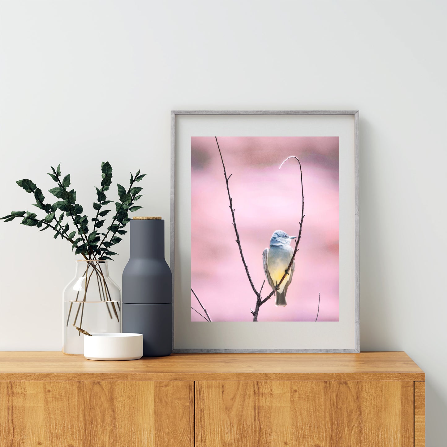 Cassins Kingbird Wall Art as Minimalist Home Decor
