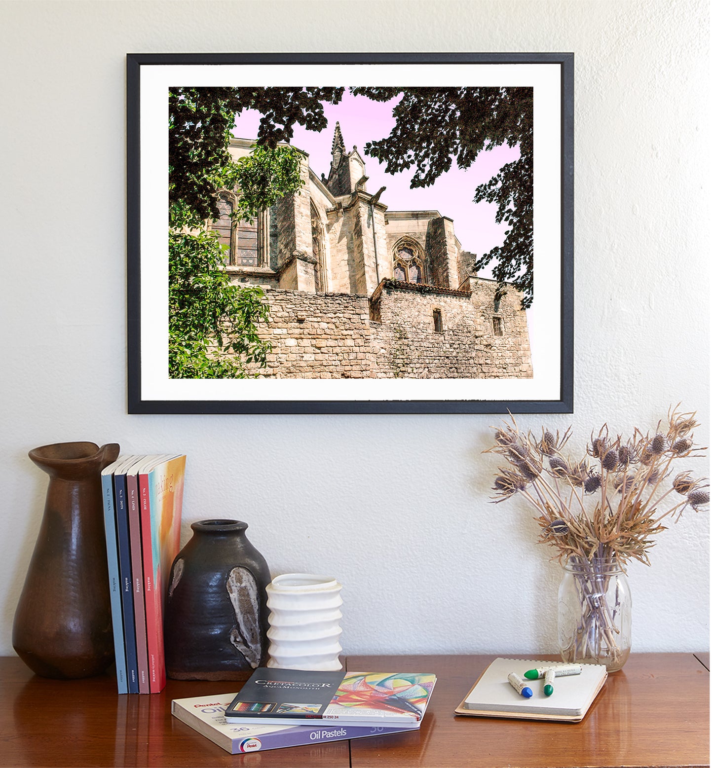 French Cathedral in Bazas Aquitaine France | Photo Art Print Gift