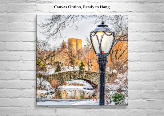 Snowy Winter Central Park Art Print – Gapstow Bridge in NYC