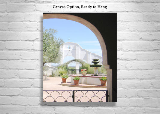San Xavier Mission Painterly Art - Tucson Arizona Wall Print