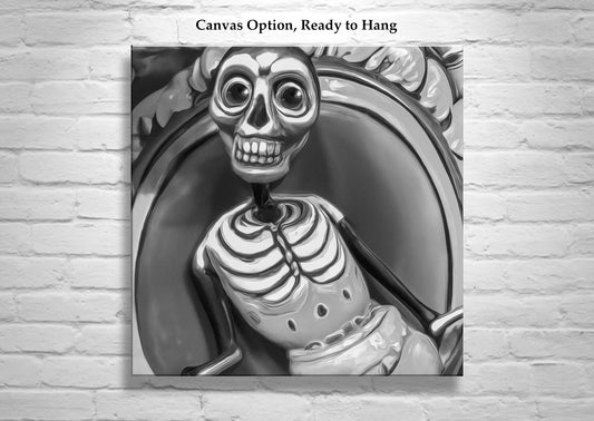 Day of the Dead Hispanic Folk Art Wall Decor in Surreal Black and White
