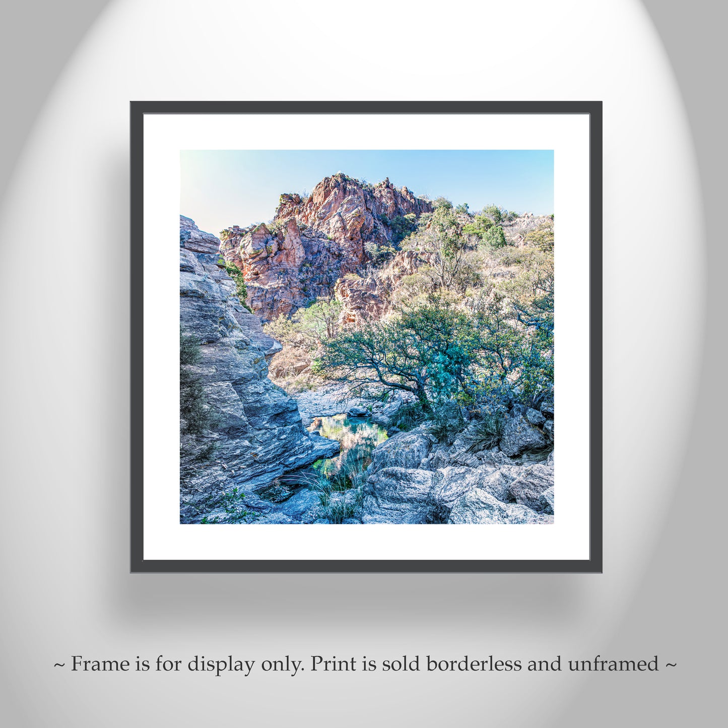 Desert Canyon Wall Decor in Southern Arizona on Square Art Print