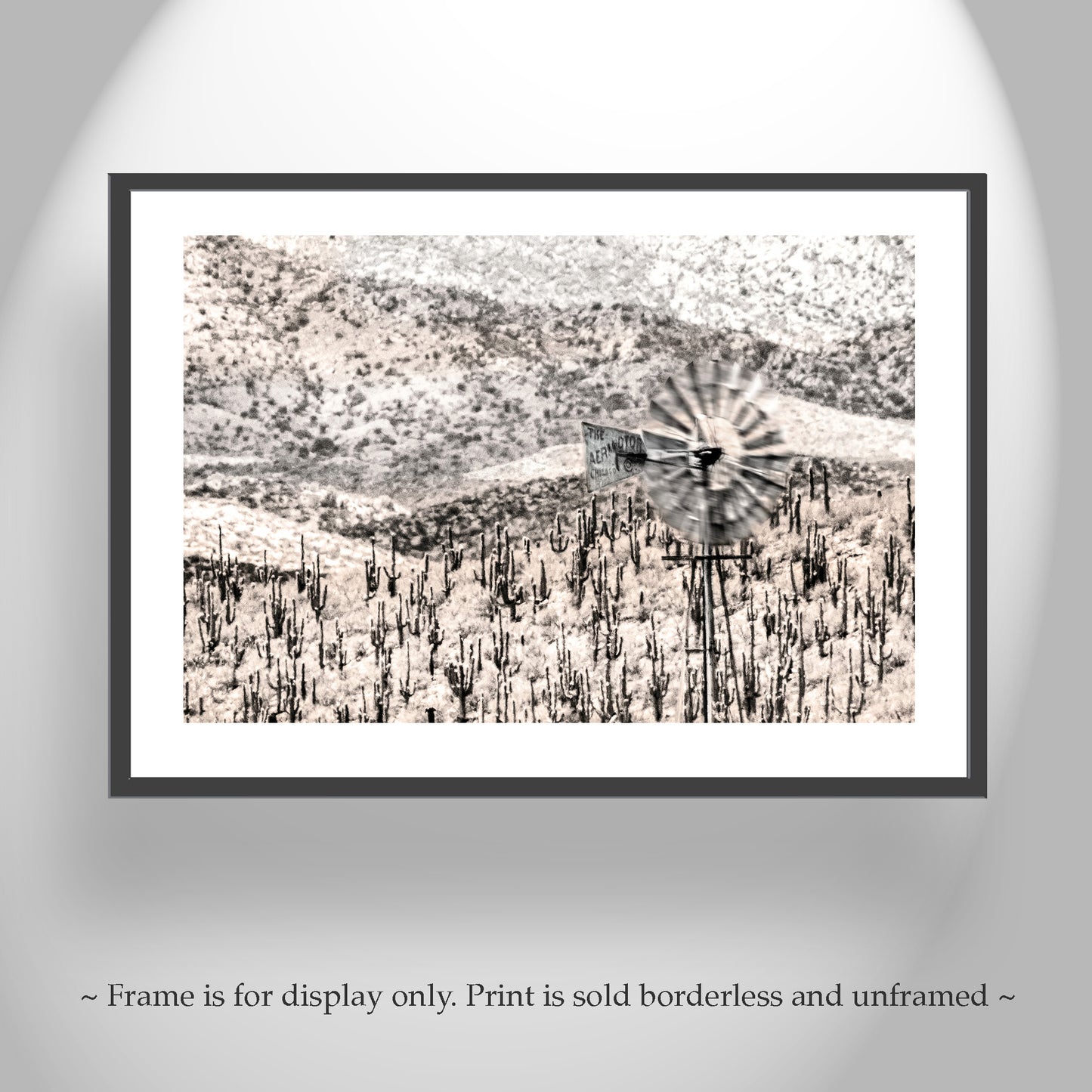 Arizona Desert Cactus Landscape Wall Art for Sale with Old Ranch Windmill