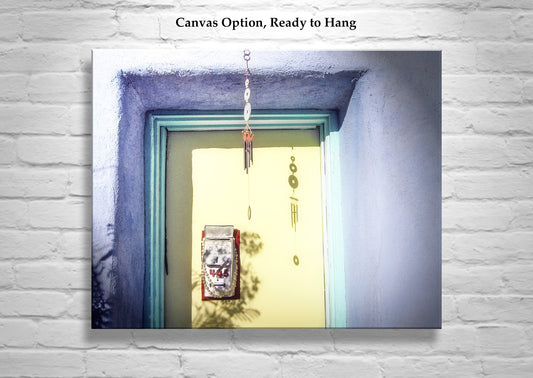 Tucson Arizona Barrio Door Photograph with Vintage Adobe House