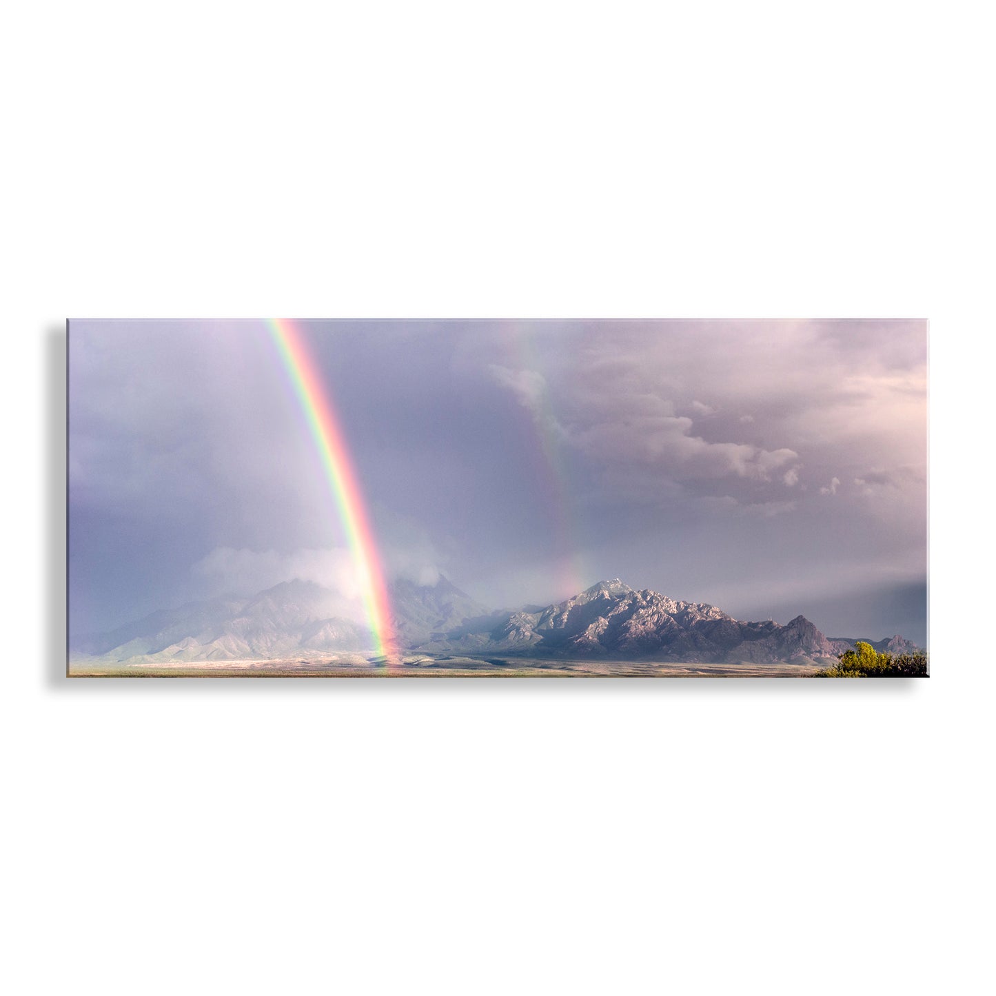 Double Rainbow in Tucson Arizona | Desert Mountain Landscape Wall Art