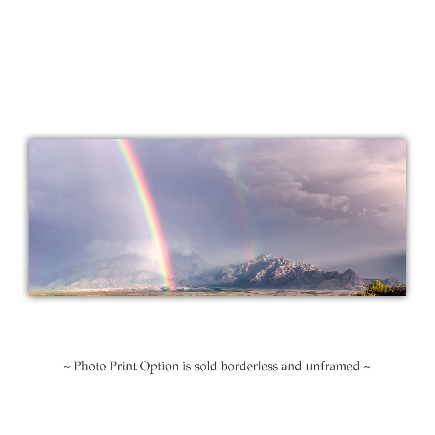 Double Rainbow in Tucson Arizona | Desert Mountain Landscape Wall Art