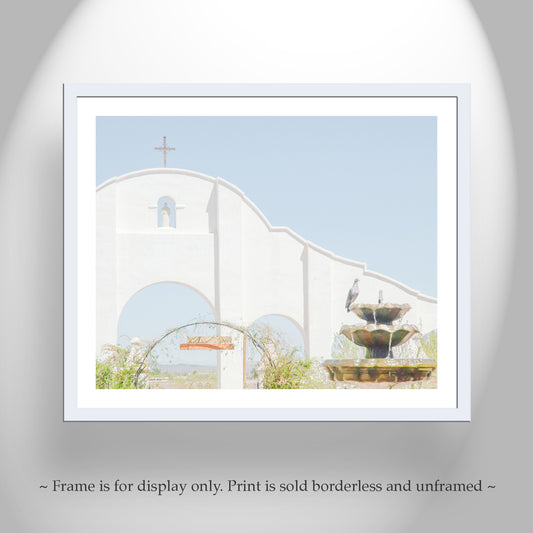 San Xavier Southwest Mission Architecture Art - Tucson AZ Print