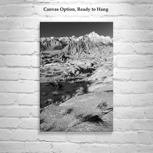 Mt Whitney Art Print | Black & White Eastern Sierra Desert Photography