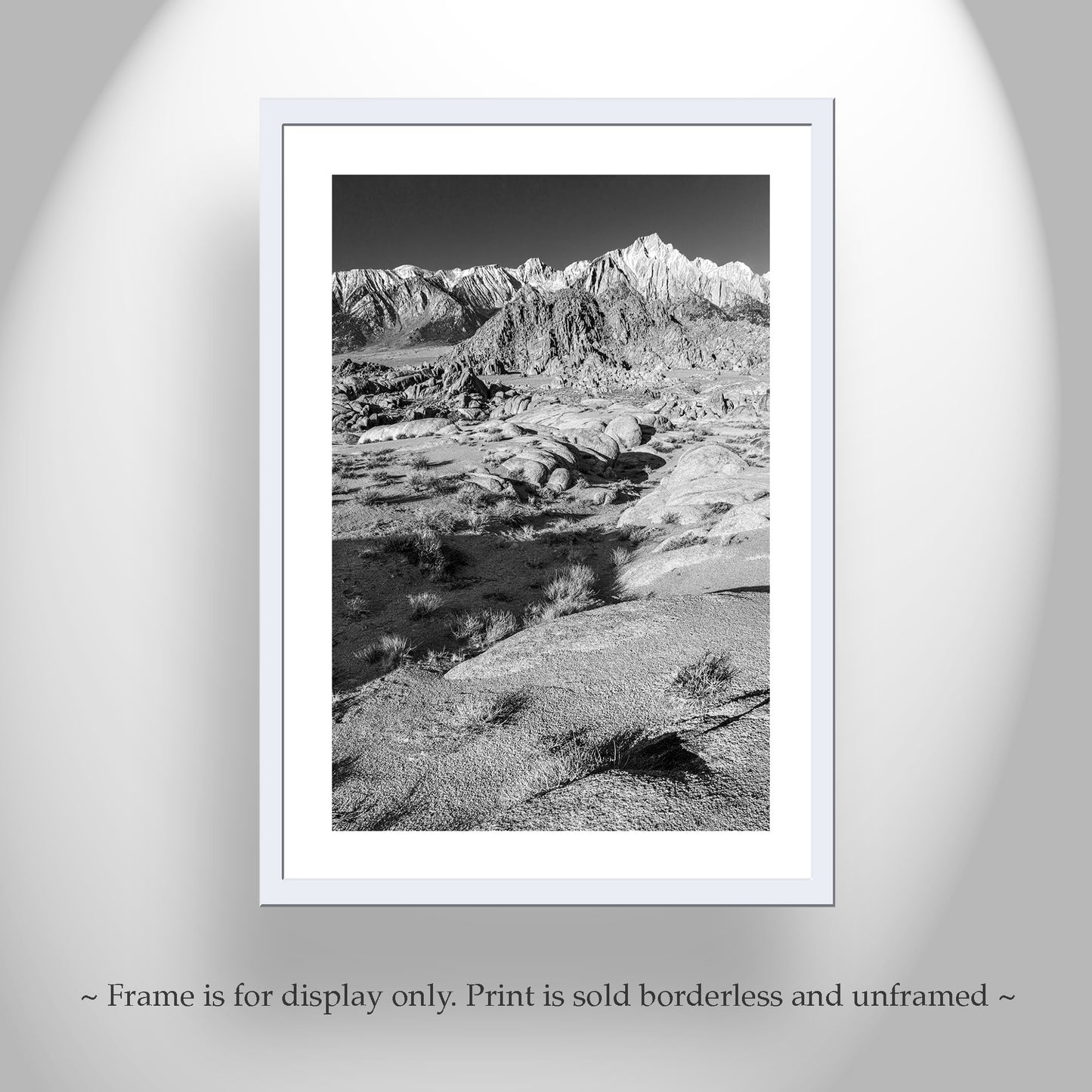 Black and White Eastern Sierra Photograph for Sale with Mt Whitney