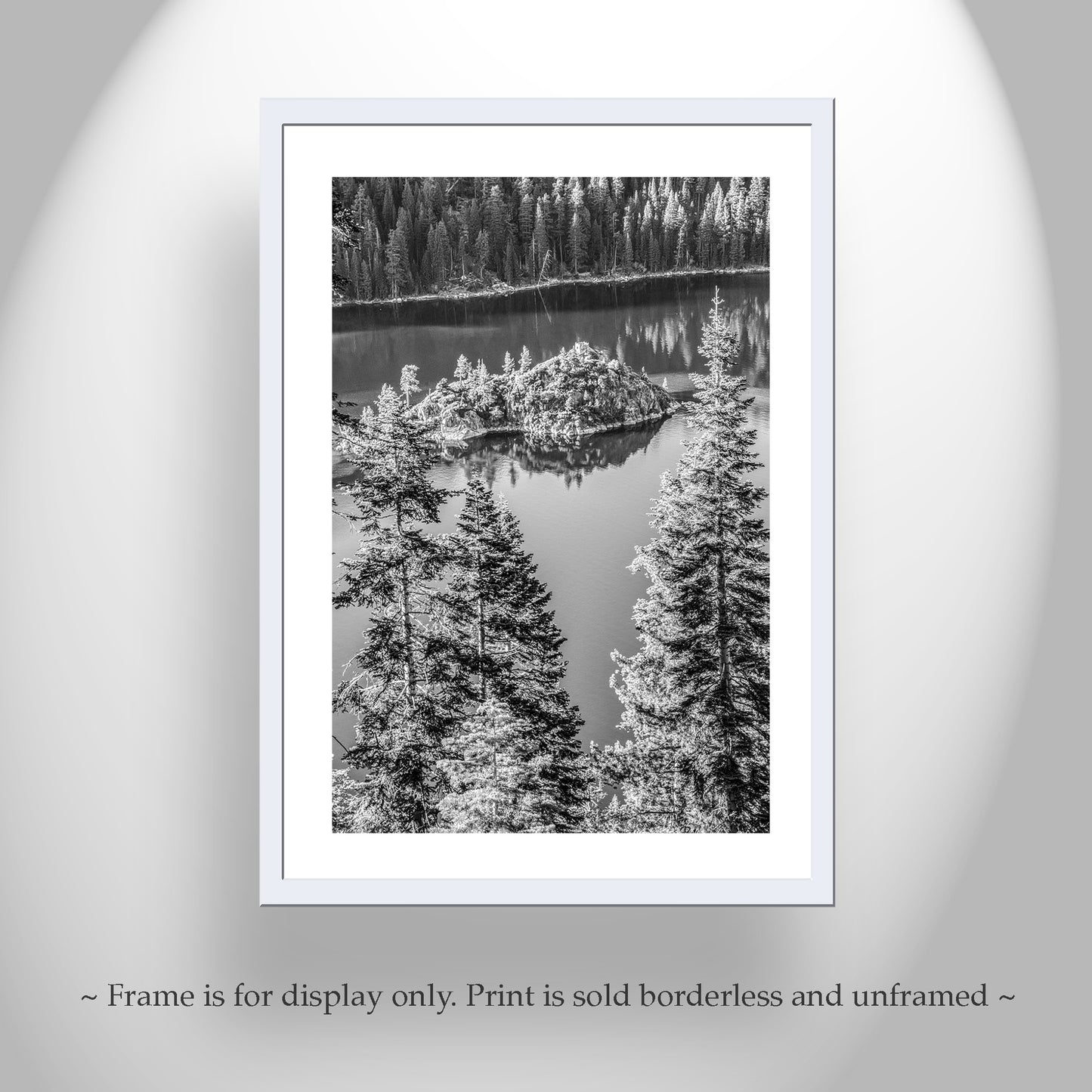 Black and White Emerald Bay Lake Tahoe Picture