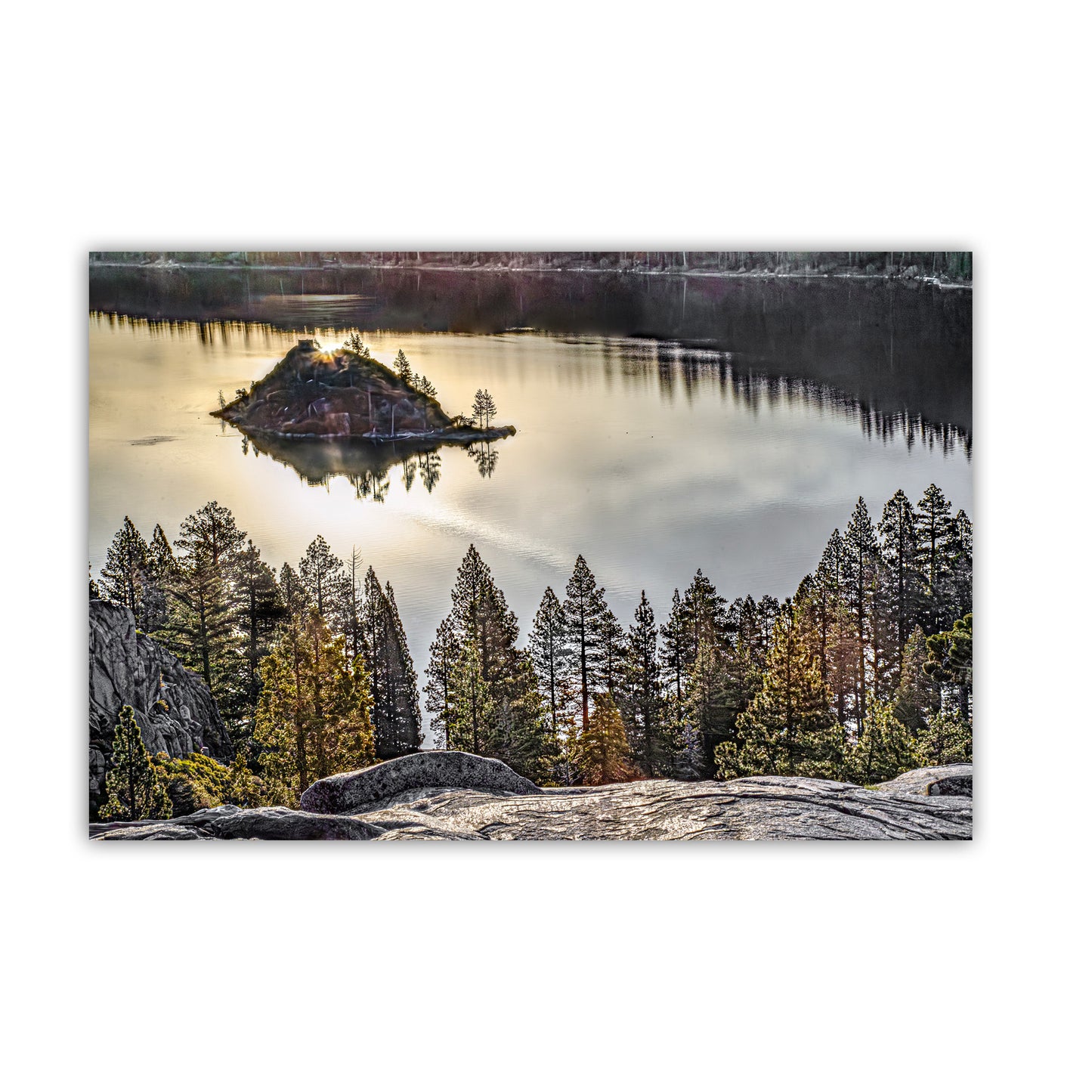Lake Tahoe Wall Art Print with Emerald Bay Sunrise | Sierra Nevada Mountains Wall Decor for Home or Office | Tahoe Photography Gift