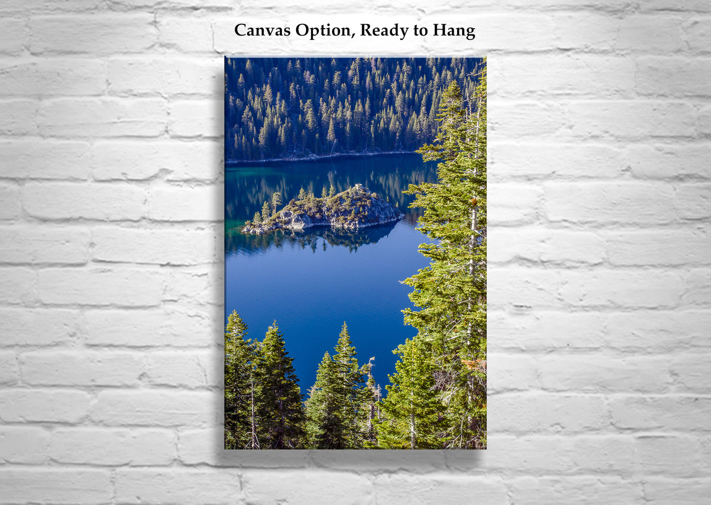 Lake Tahoe Print with Emerald Bay and Fannette Island | Vertical Wall Art | Lake Tahoe Gift Art