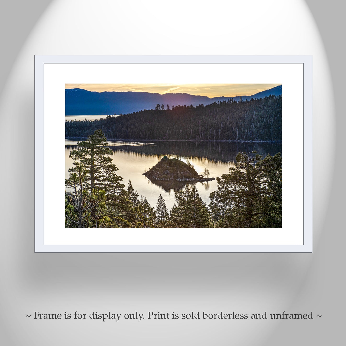 Lake Tahoe Emerald Bay Wall Art | Peaceful Mountain Sunrise Photograph | Sierra Nevada Artwork Gift for Home or Office