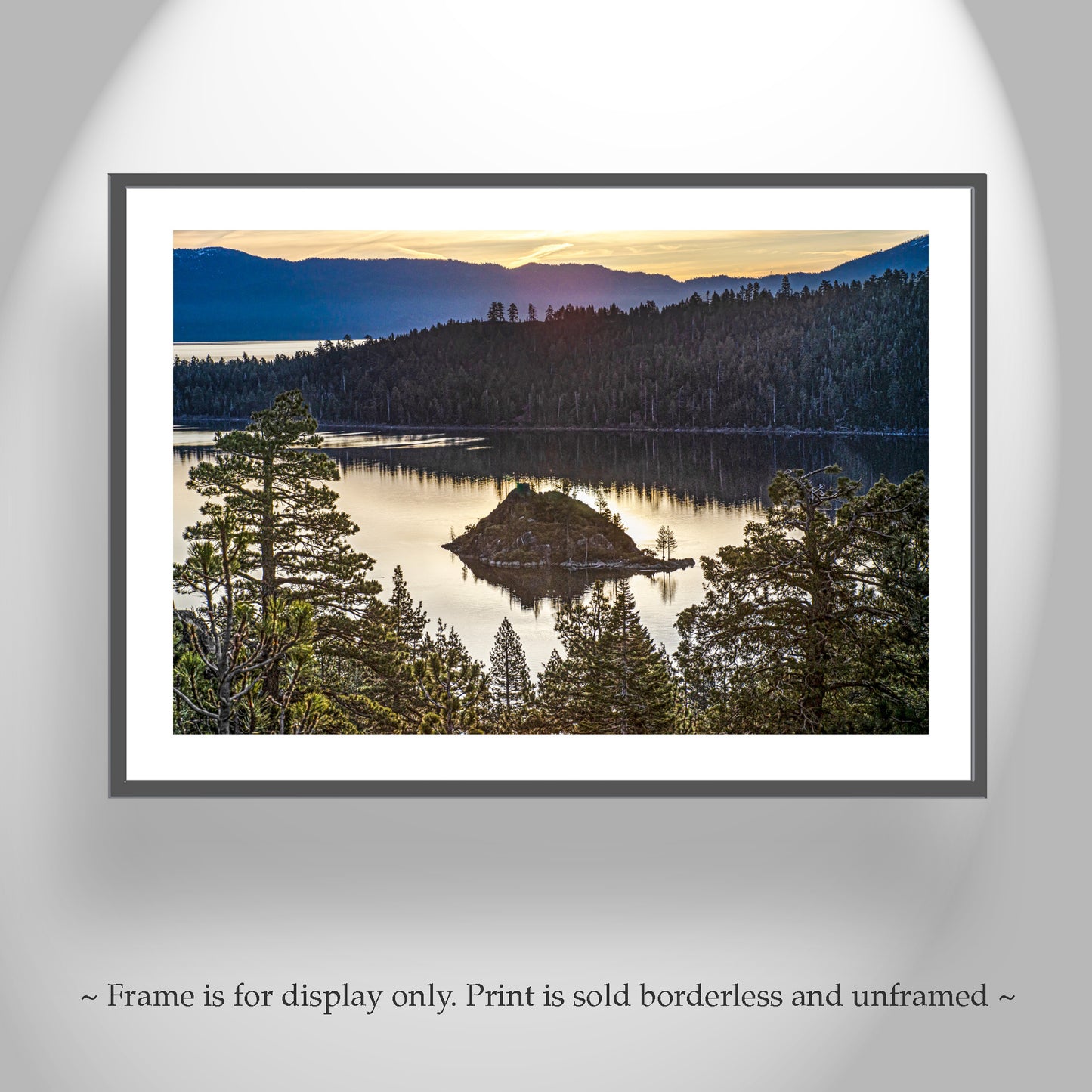 Lake Tahoe Emerald Bay Wall Art | Peaceful Mountain Sunrise Photograph | Sierra Nevada Artwork Gift for Home or Office