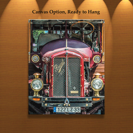 Antique Renault Bus Art Print | Bordeaux France Automotive Photo