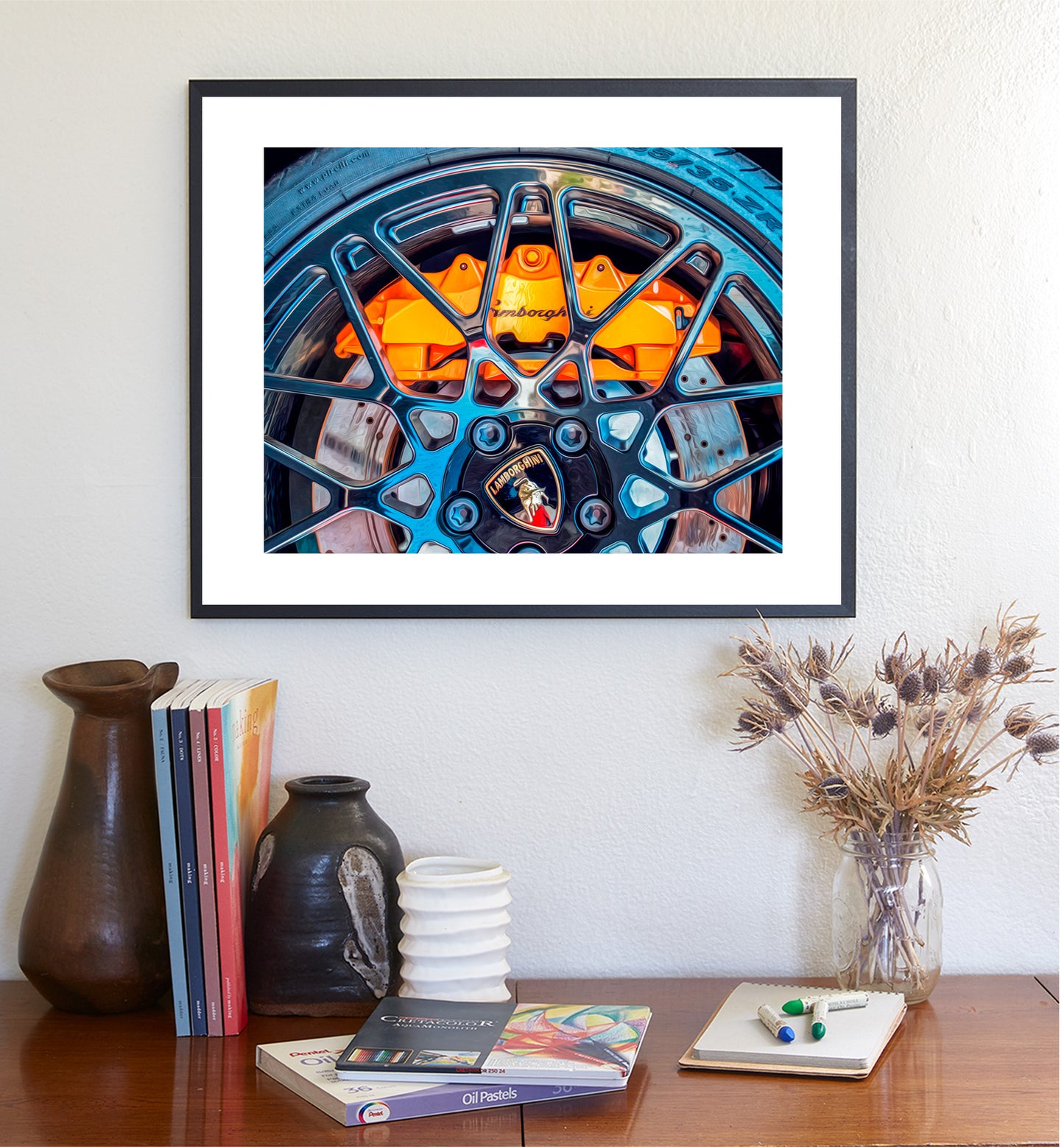 Lamborghini Automotive Art Print with Italian Supercar Sports Car