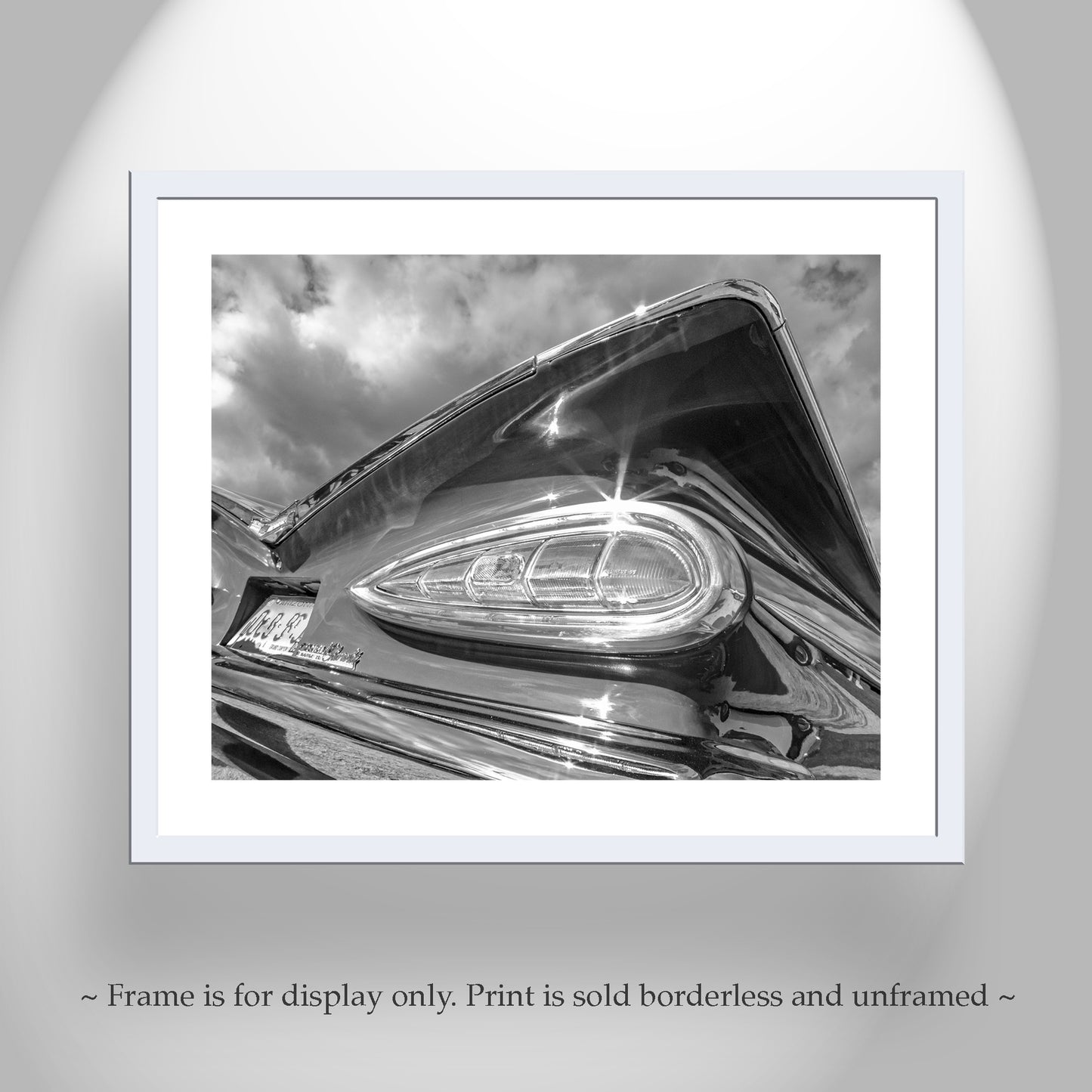 1959 Chevy Impala Car Print in Black and White | Vintage Chevrolet Picture