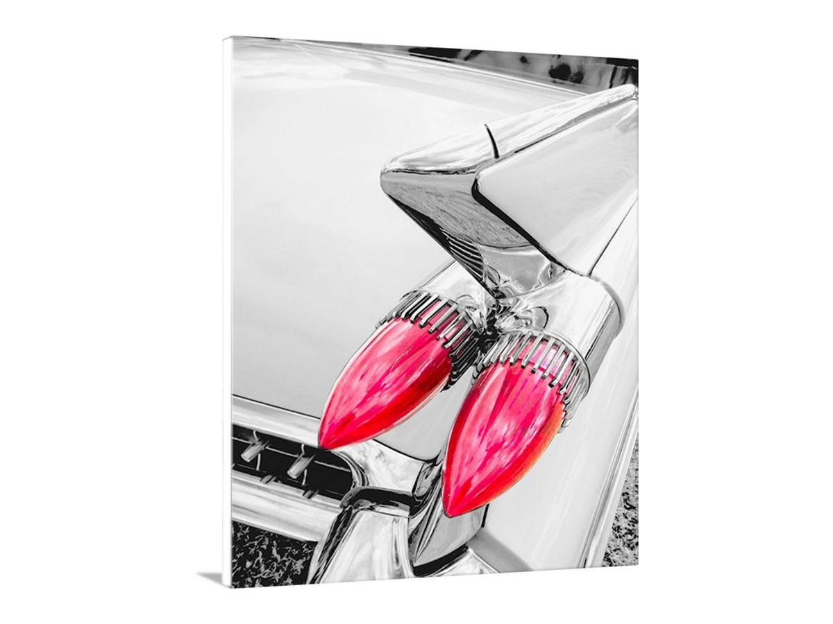 Classic Cadillac Tail Fins Artwork as Automotive Wall Decor with Set of 2 Prints