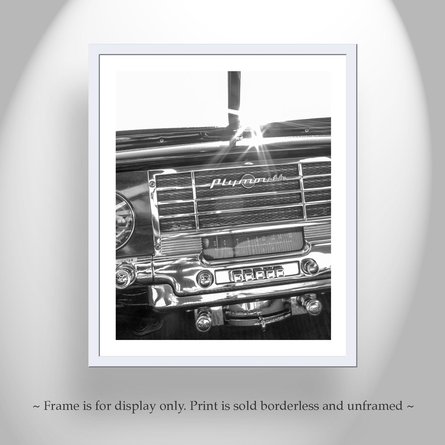 Plymouth Car Picture as Vintage Automobile Wall Art for Mancave or Garage