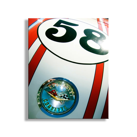 Vintage Corvette Art Print as Race Car Wall Decor