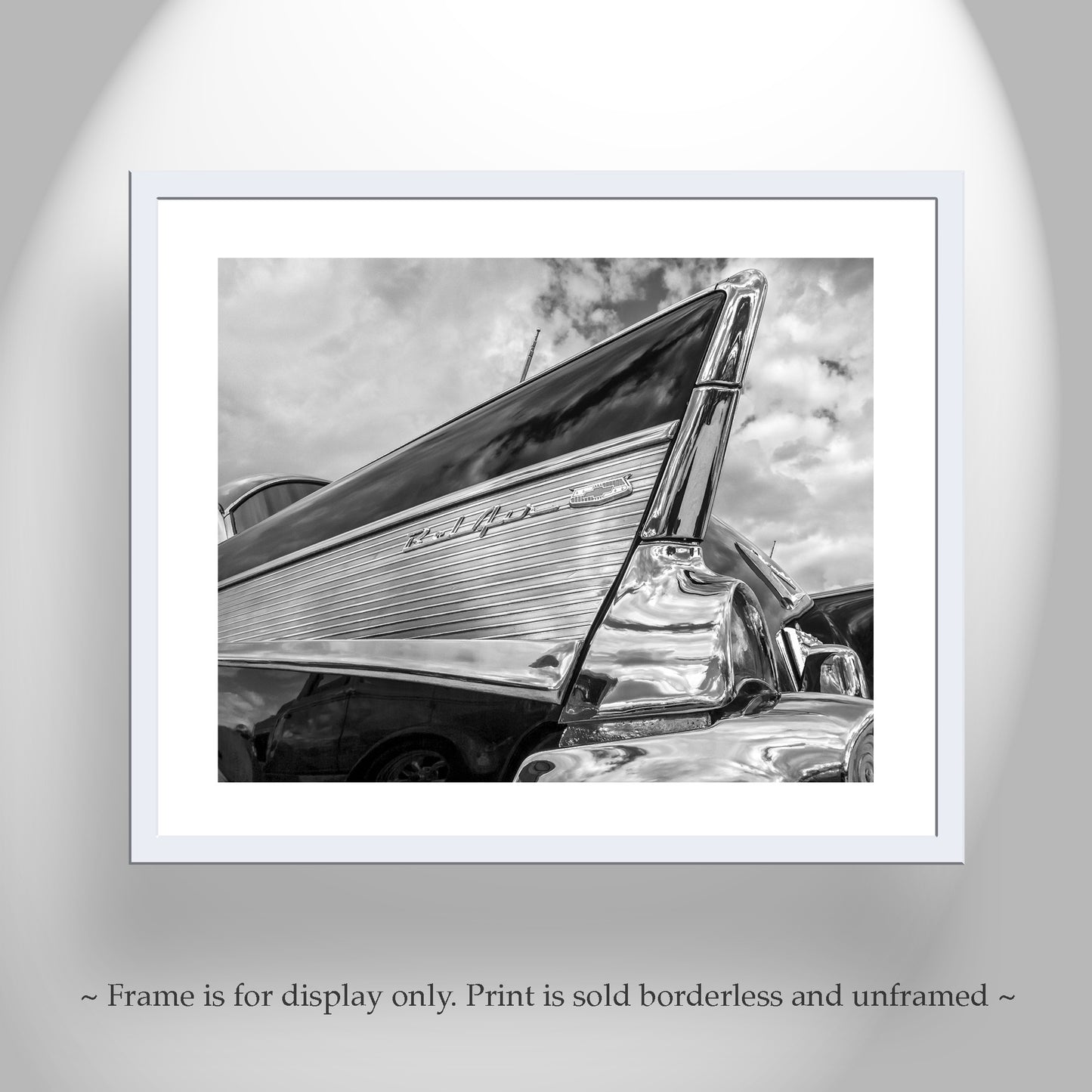 Chevy Bel Air Black and White Classic Car Art Print for Your Walls