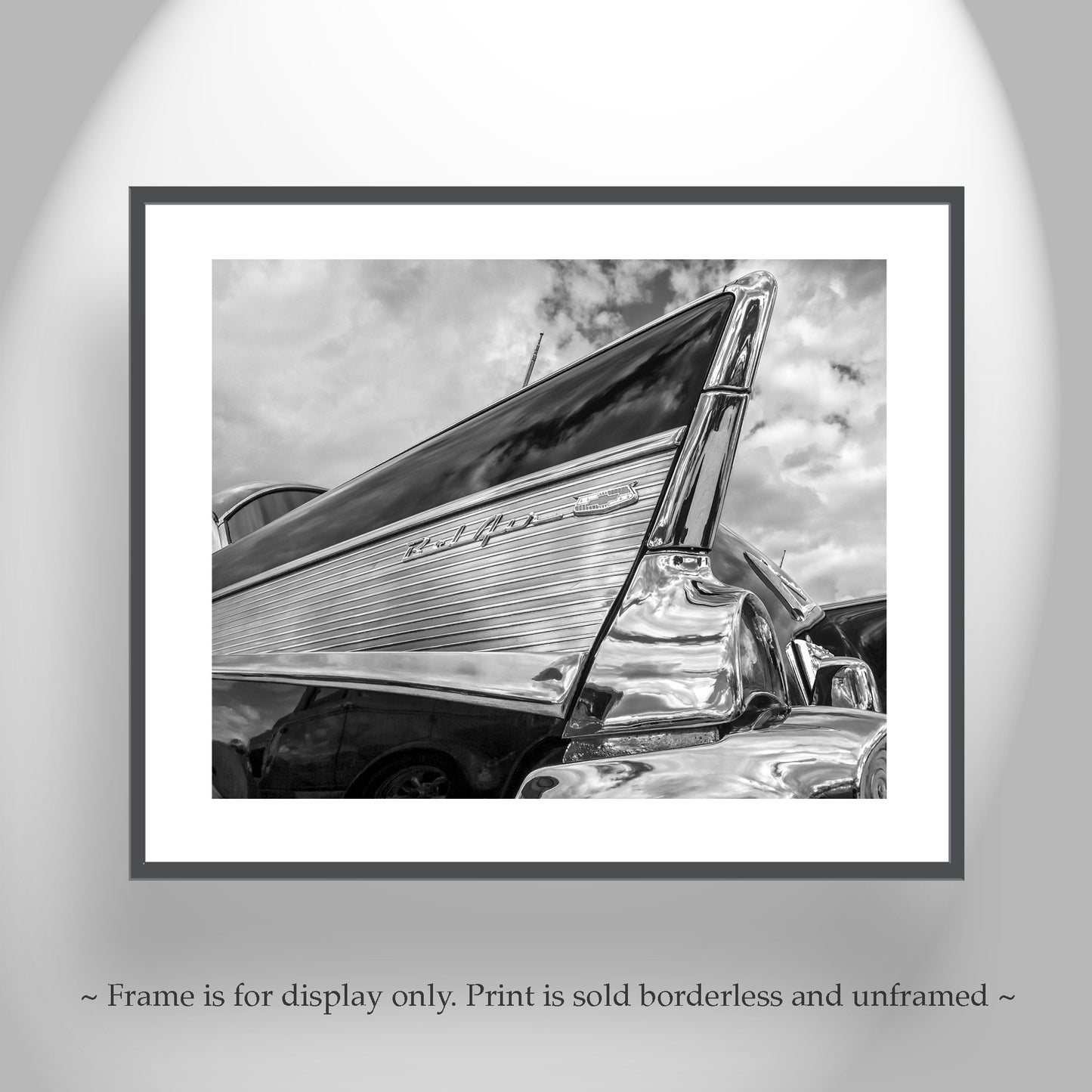 Chevy Bel Air Black and White Classic Car Art Print for Your Walls