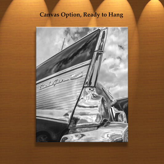 Chevy Bel Air Car Photo – Black & White Classic Chevrolet